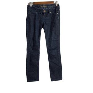 Express Womens Dark Wash Low Rise Y2K Whiskered Zelda Skinny Jeans Size 0
